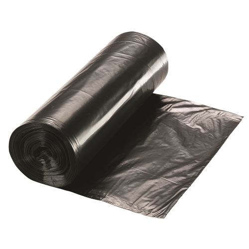 Can Liner, Low Density, 24x24, Black, 0.36 Mil, Fits 8-10 Gallon